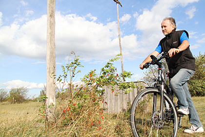 Rudolf Mürner mit Fahrrad